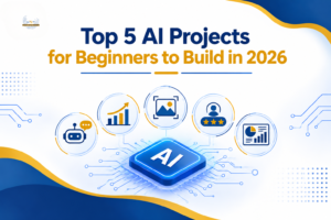 AI projects for beginners showcasing machine learning, Generative AI, NLP, and computer vision project ideas